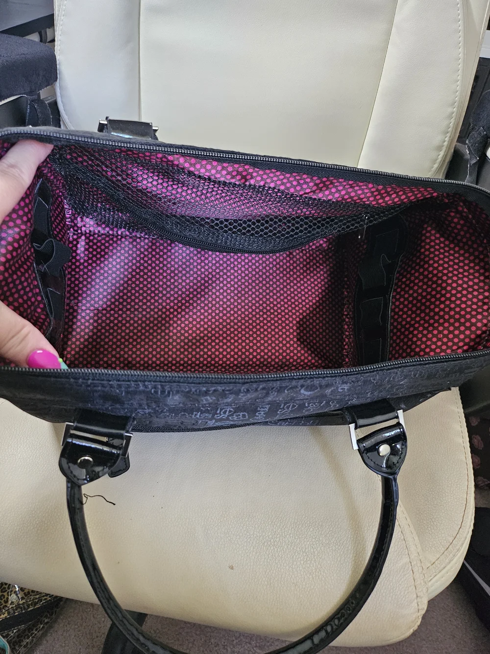 Caboodles Black Logo Jacquard Cosmetic Duffel